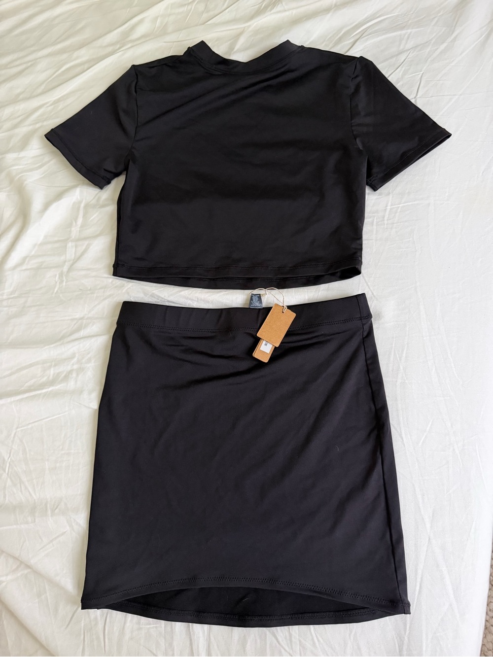 Skims Swim Cropped Tee and Miniskirt Set